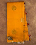Turmeric Orange Pure Chiniya Silk Saree — Full Saree