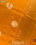 Turmeric Orange Pure Chiniya Silk Saree — Pallu