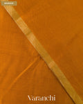 Turmeric Orange Pure Chiniya Silk Saree — Border