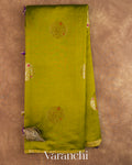 Olive Green Pure Chiniya Silk Saree — Full Saree