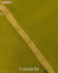 Olive Green Pure Chiniya Silk Saree — Border