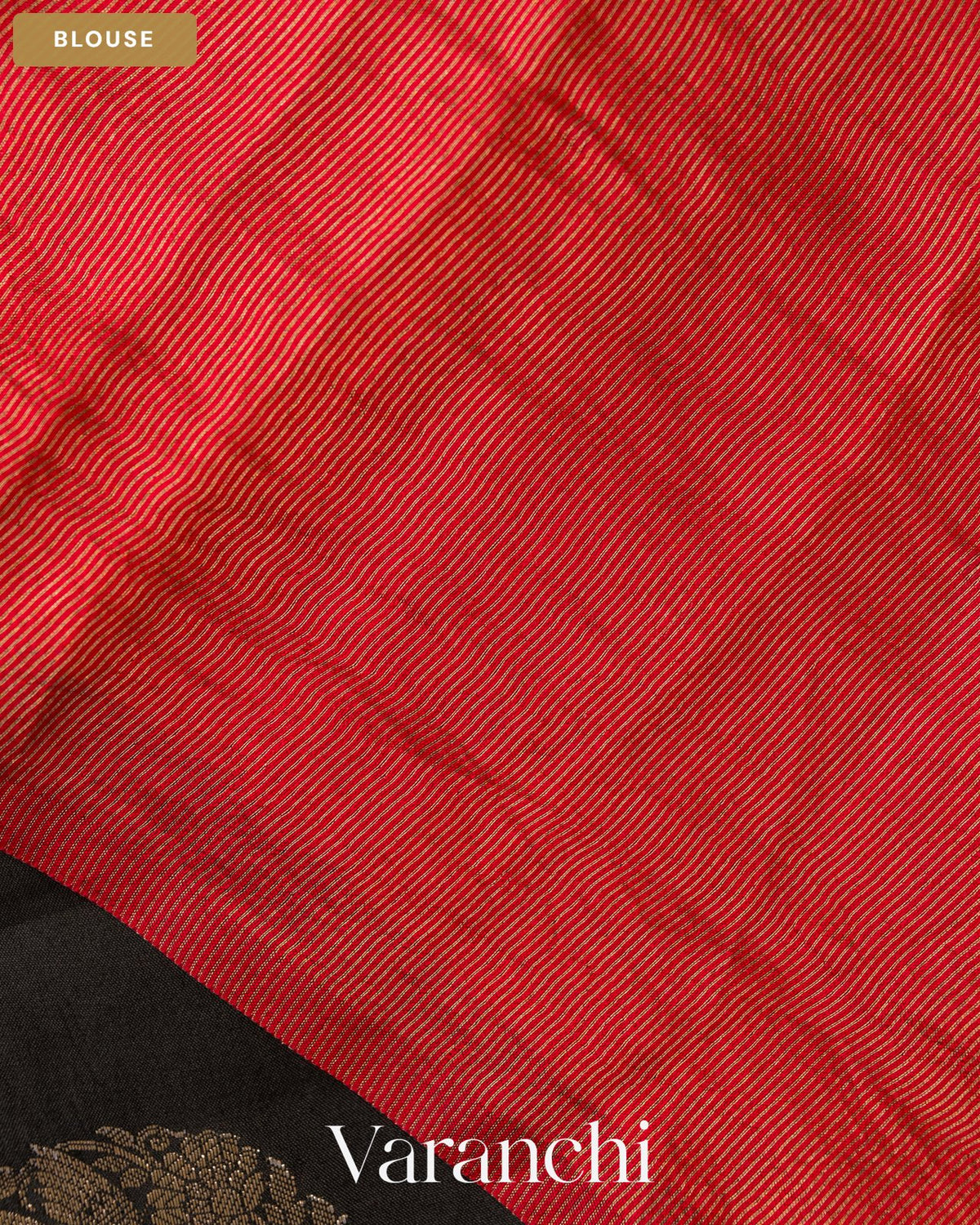 Black Pure Chiniya Silk Saree — Blouse