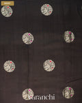 Black Pure Chiniya Silk Saree — Body