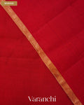 Crimson Red Pure Chiniya Silk Saree — Border