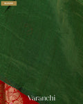 Crimson Red Pure Chiniya Silk Saree — Blouse