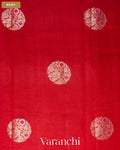 Crimson Red Pure Chiniya Silk Saree — Body