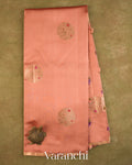 Peach Pure Chiniya Silk Saree — Full Saree