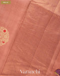 Peach Pure Chiniya Silk Saree — Pallu