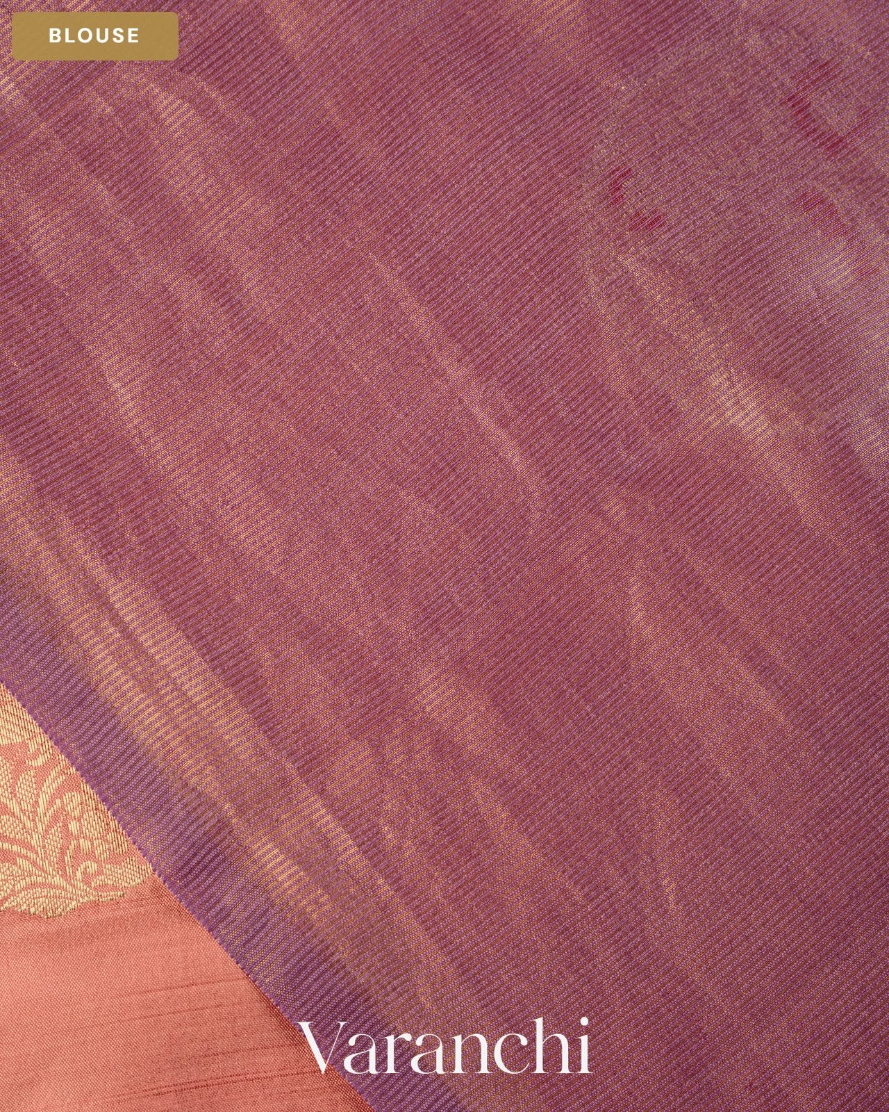 Peach Pure Chiniya Silk Saree — Blouse