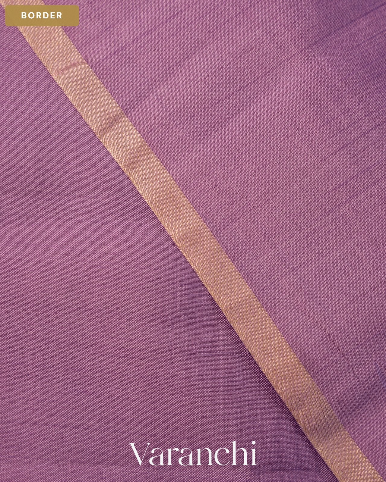Lavender Circular Butta Pure Chiniya Silk Saree — Border