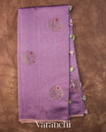 Lavender Circular Butta Pure Chiniya Silk Saree — Full Saree
