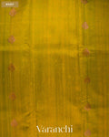 Olive Green Pure Raw Silk Handloom Saree — Body