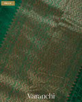 Rama Green Pure Raw Silk Handloom Saree — Pallu