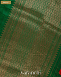 Emerald Green Pure Raw Silk Handloom Saree — Pallu