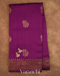 Wine Purple Pure Raw Silk Handloom Saree — Full Saree
