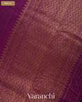 Wine Purple Pure Raw Silk Handloom Saree — Pallu