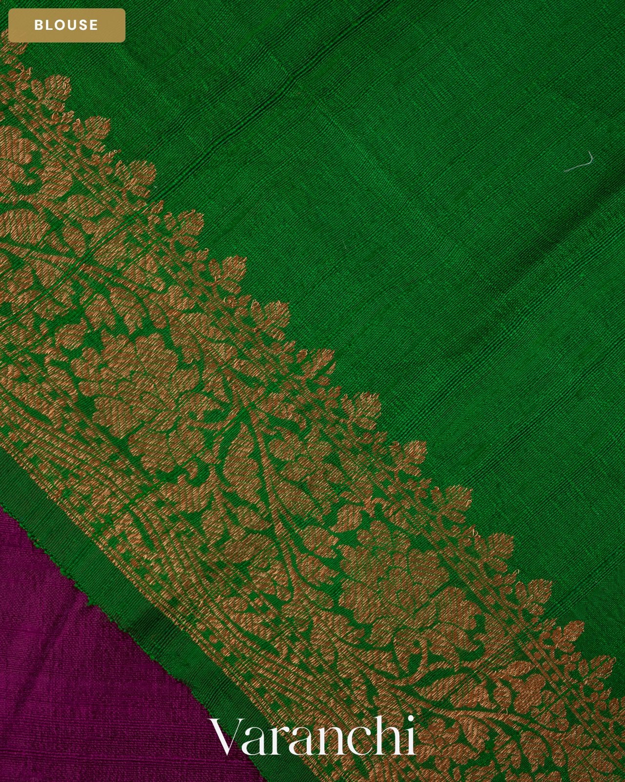 Wine Purple Pure Raw Silk Handloom Saree — Blouse