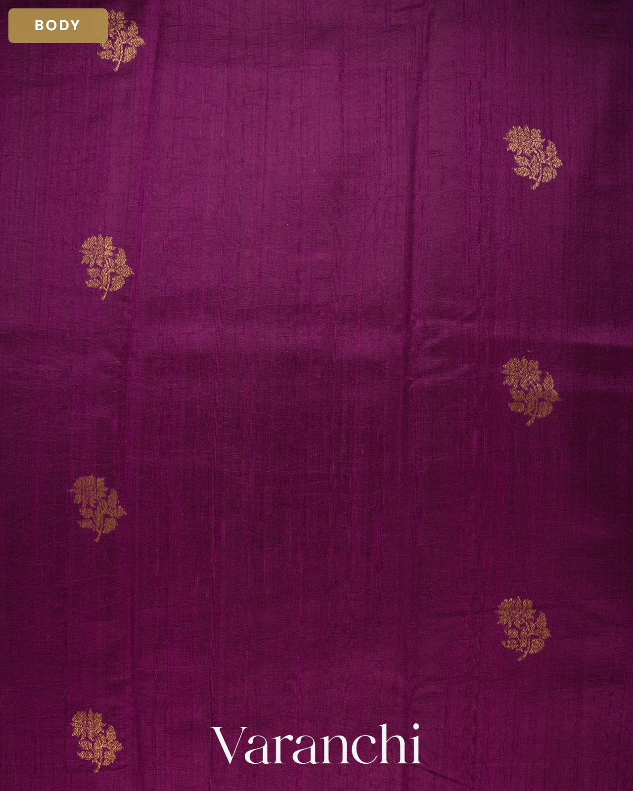 Wine Purple Pure Raw Silk Handloom Saree — Body