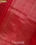 Ruby Red Pure Raw Silk Handloom Saree — Pallu