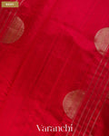 Ruby Red Pure Raw Silk Handloom Saree — Body
