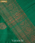 Rama Green Pure Raw Silk Handloom Saree — Border