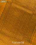 Golden Yellow Borderless Pure Raw Silk Handloom Saree — Pallu