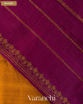 Golden Yellow Borderless Pure Raw Silk Handloom Saree — Blouse