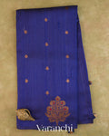 Royal Violet Pure Raw Silk Handloom Saree — Full Saree
