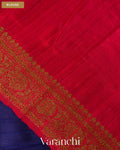 Royal Violet Pure Raw Silk Handloom Saree — Blouse