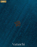 Royal Blue Borderless Pure Raw Silk Handloom Saree — Body