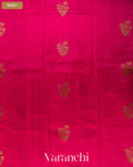 Rani Pink Borderless Pure Raw Silk Handloom Saree — Body