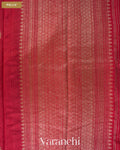 Wine Red Pure Raw Silk Handloom Saree — Pallu