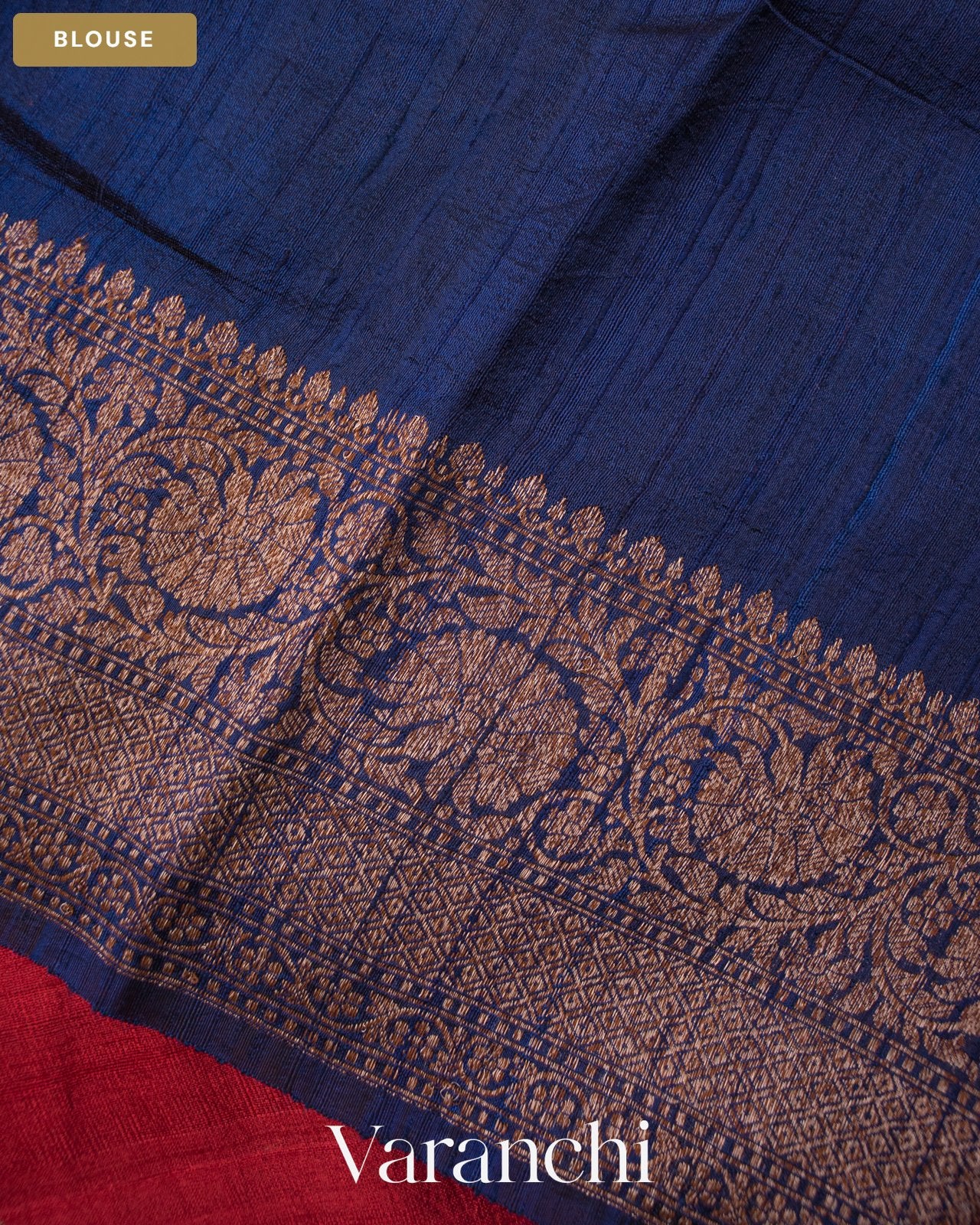 Wine Red Pure Raw Silk Handloom Saree — Blouse