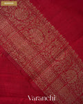 Wine Red Pure Raw Silk Handloom Saree — Border