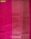 Rani Pink Striped Pure Raw Silk Handloom Saree — Pallu