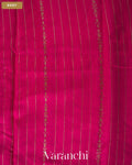 Rani Pink Striped Pure Raw Silk Handloom Saree — Body