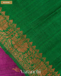 Wine Purple Floral Lehariya Pure Raw Silk Handloom Saree — Blouse