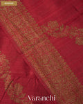 Maroon Floral Lehariya Pure Raw Silk Handloom Saree — Border