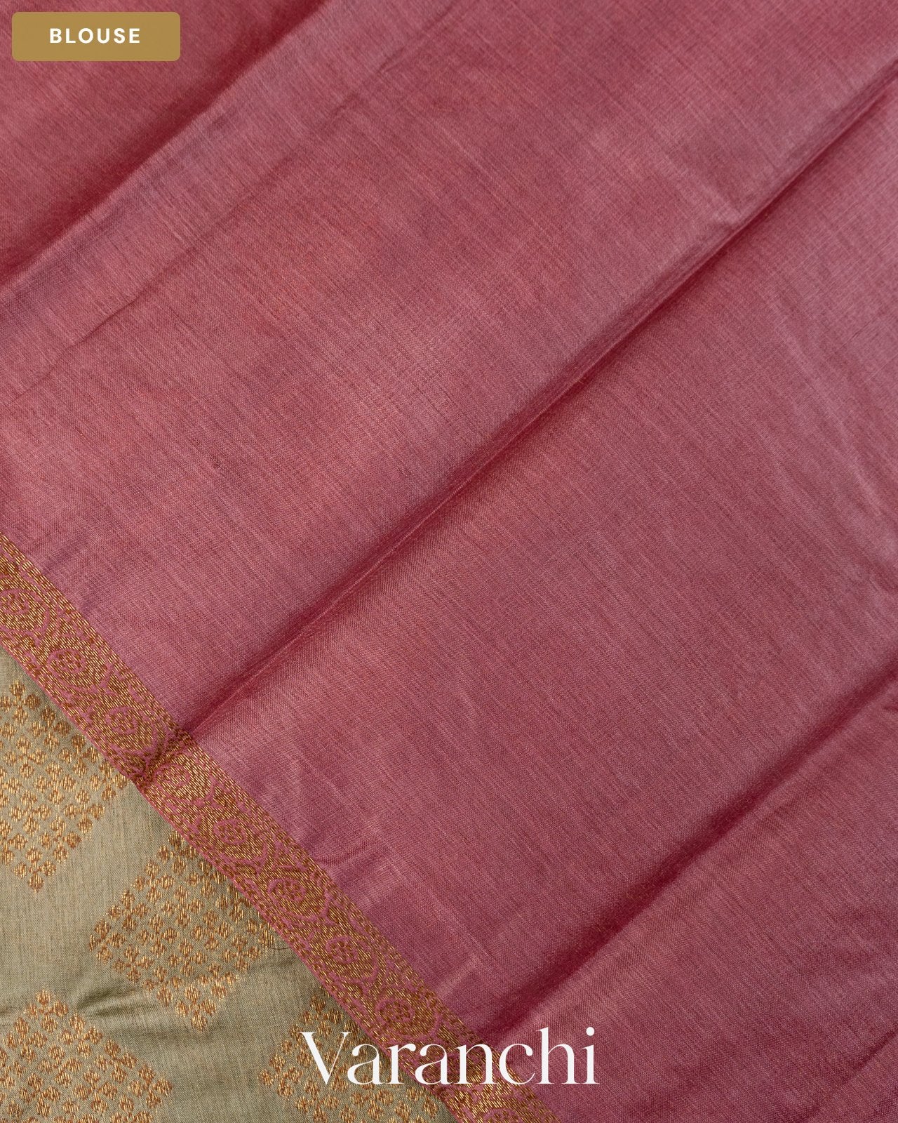 Sage Green Pure Tussar Silk Saree — Blouse