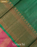 Onion Pink Lehariya Pure Tussar Silk Saree — Blouse