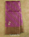 Orchid Purple Lehariya Pure Tussar Silk Saree — Full Saree
