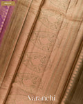 Orchid Purple Lehariya Pure Tussar Silk Saree — Pallu