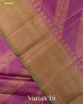 Orchid Purple Lehariya Pure Tussar Silk Saree — Border