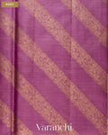 Orchid Purple Lehariya Pure Tussar Silk Saree — Body