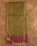 Mehandi Green Pure Tussar Silk Saree — Full Saree
