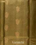 Mehandi Green Pure Tussar Silk Saree — Body