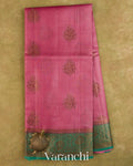 Dusty Rose Pure Tussar Silk Saree — Full Saree