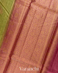 Olive Green Pure Tussar Silk Saree-Pallu