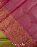 Olive Green Pure Tussar Silk Saree- Blouse