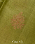 Olive Green Pure Tussar Silk Saree-Body